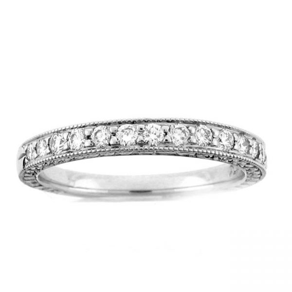 19K WHITE GOLD DIAMOND WEDDING BAND with 15 Diamond(s) 0.34ctw