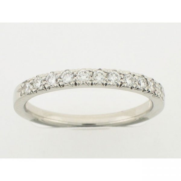 19K WHITE GOLD DIAMOND WEDDING BAND with 11 Diamond(s) 0.25ctw