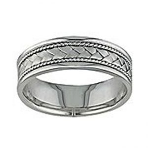 14 KARAT WHITE GOLD GENTS BAND - 2845G