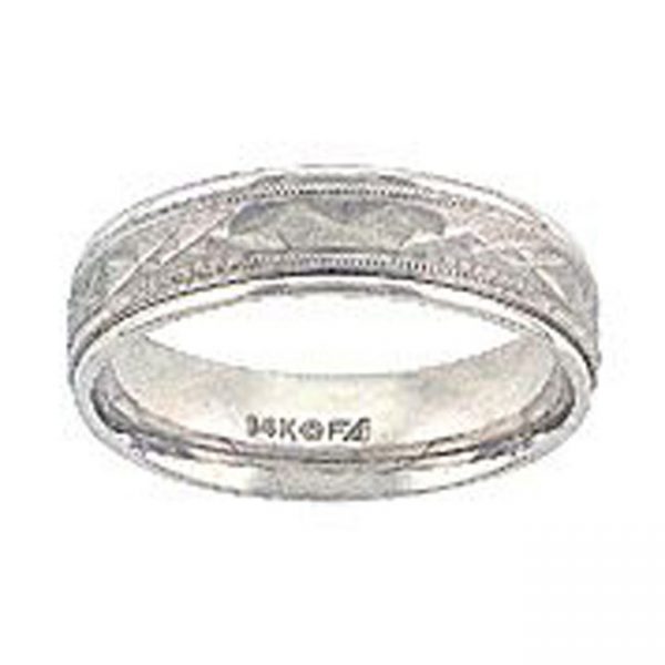 14 KARAT WHITE GOLD GENTS BAND - 2850G