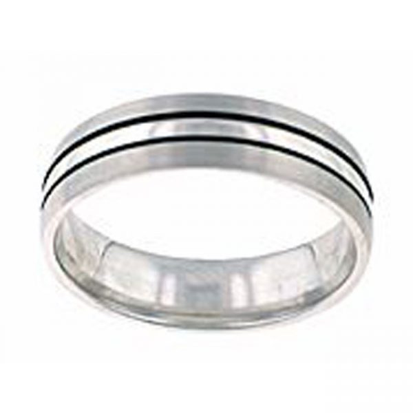 14 KARAT WHITE GOLD GENTS BAND