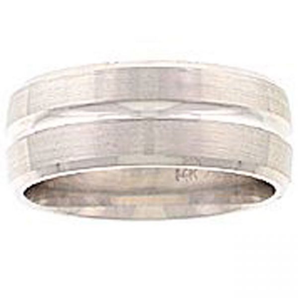 14 KARAT WHITE GOLD GENTS BAND