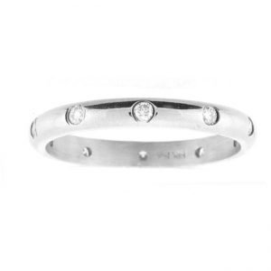 14 KARAT WHITE GOLD DIAMOND WEDDING BAND with 10 Diamond(s) 0.16ctw