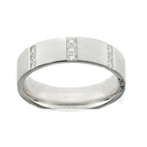 14 KARAT WHITE GOLD GENTS RING with diamonds - 2522G