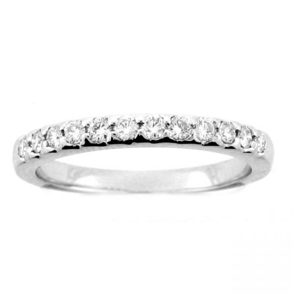 18 KARAT WHITE GOLD DIAMOND WEDDING BAND - 1002ES-B