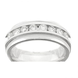 14 KARAT WHITE GOLD GENTS RING with diamonds - 2646G