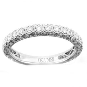 18 KARAT WHITE GOLD DIAMOND WEDDING BAND - 1167ES-B