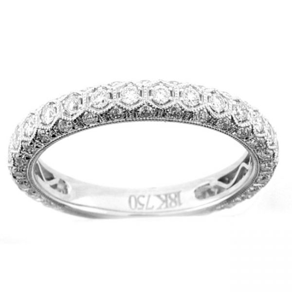 18 KARAT WHITE GOLD DIAMOND WEDDING BAND - 1167ES-B