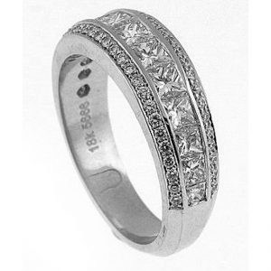 18 KARAT WHITE GOLD DIAMOND WEDDING BAND - 1215ES-B