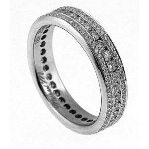 18 KARAT WHITE GOLD DIAMOND WEDDING BAND - 3288WR-B
