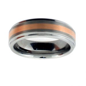 TUNGSTEN & 18K ROSE GOLD GENTS BAND