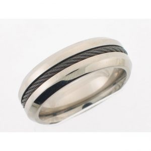 TITANIUM & 18 KARAT YELLOW GOLD GENTS BAND