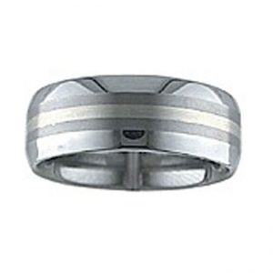 TUNGSTEN & 18 KARAT WHITE GOLD GENTS BAND - 2536G
