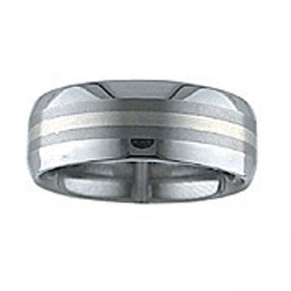 TUNGSTEN & 18 KARAT WHITE GOLD GENTS BAND - 2536G