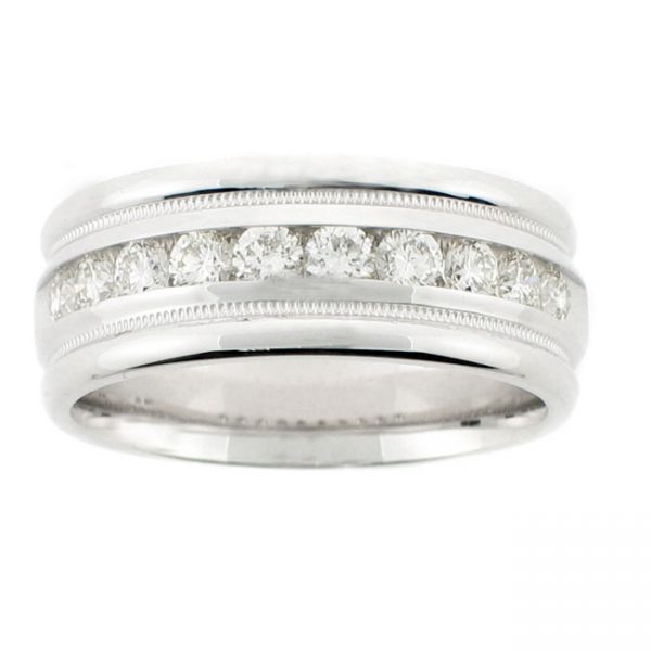 14 KARAT WHITE GOLD GENTS RING with diamonds - 2657G