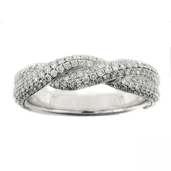 18 KARAT WHITE GOLD WEDDING / ANNIVERSARY BAND with 220 Diamond(s) 1.07ctw