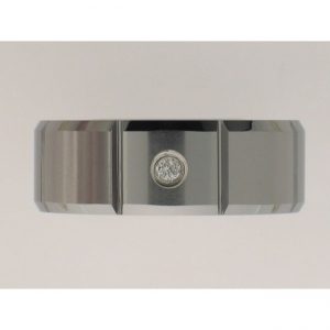 TUNGSTEN GENTS RING with 1 Diamond(s) 0.04ctw