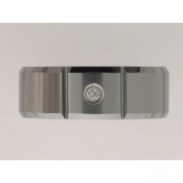 TUNGSTEN GENTS RING with 1 Diamond(s) 0.04ctw