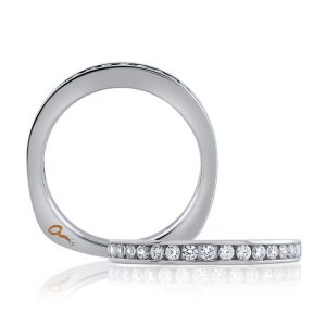 18 KARAT WHITE GOLD WEDDING BAND with diamonds - 4016WR-B