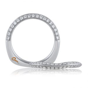 18 KARAT WHITE GOLD WEDDING BAND with diamonds - 4025WR-B