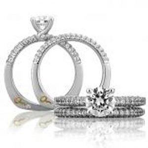 18 KARAT WHITE GOLD WEDDING BAND with diamonds - 4018WR-B