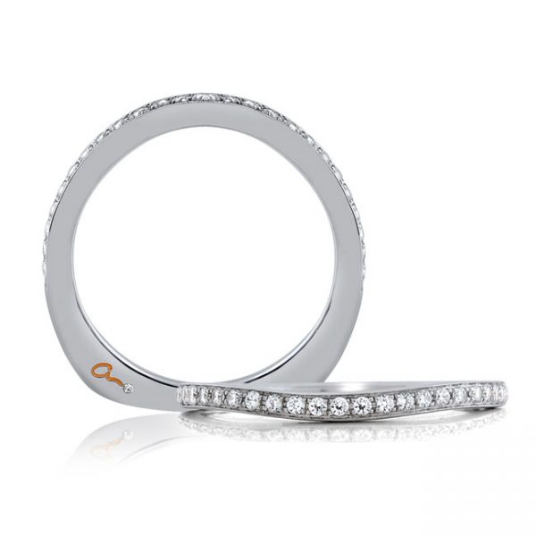 18 KARAT WHITE GOLD WEDDING BAND with diamonds - 4039WR-B