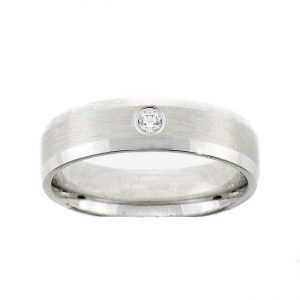 14 KARAT WHITE GOLD GENTS RING with diamonds - 2525G