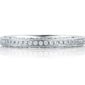 Royal Pavé Scrolled Profile Diamond Band