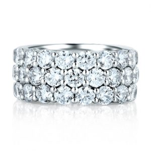 Three Row Shared Prong Anniversary Ring