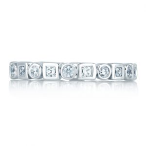 Round and Princess Eternity Anniversary Ring