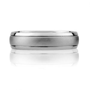 Classic Brushed and Bright Finish Combination Men's Ring