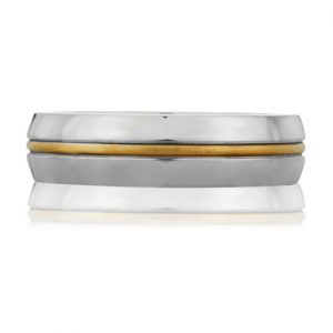 Center Striped Classic Men's Ring