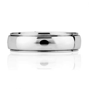 Bright Polished, Step Edged Classic Men's Ring