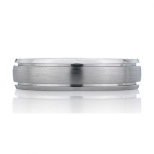 Sandblast Step Edged Classic Men's Ring