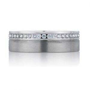 Modern Edged Channel Set Men's Diamond Ring