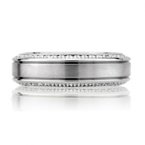 Modern Profile Channel Set Men's Diamond Band