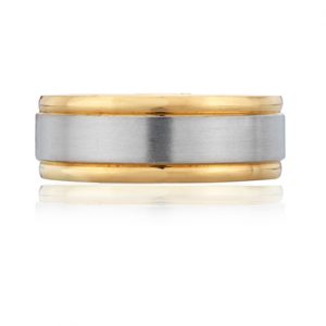 Broad Double Beveled Men's Ring