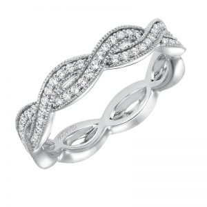 Artcarved 14k White Gold Twisted Diamond Band