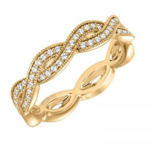 Artcarved 14k Yellow Gold Twisted Diamond Band