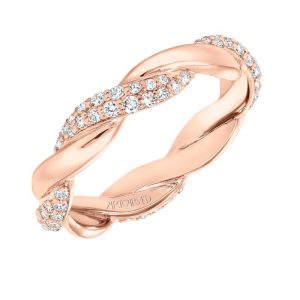 Artcarved 14k Rose Gold Twisted Diamond Band