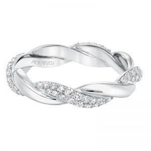 Artcarved 14k White Gold Twisted Diamond Band