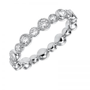 Artcarved 14k White Gold Bezel Diamond Band