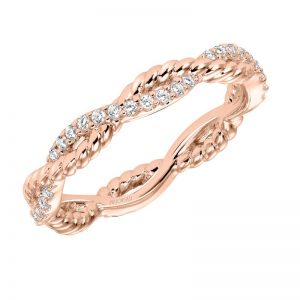 Artcarved 14k Rose Gold Twisted Diamond Band
