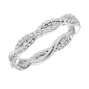 Artcarved 14k White Gold Twisted Diamond Band
