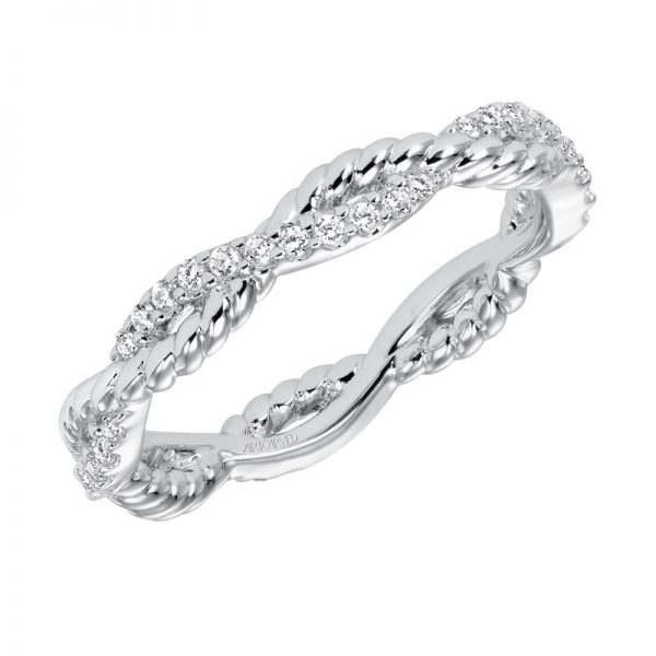 Artcarved 14k White Gold Twisted Diamond Band