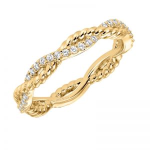 Artcarved 14k Yellow Gold Twisted Diamond Band