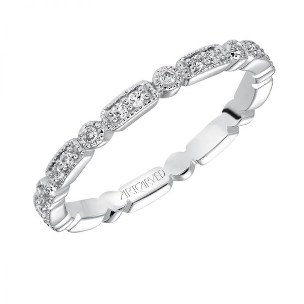 Artcarved 14k White Gold Diamond Band