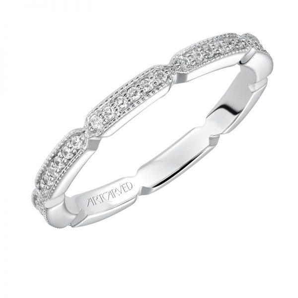 Artcarved 14k White Gold Diamond Band