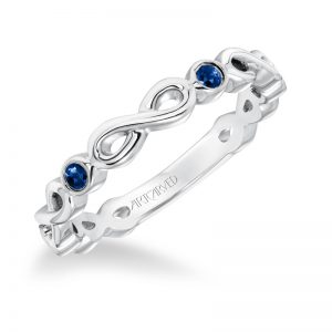 ArtCarved Infinity Anniversary Band with Blue Sapphires in 14K White Gold  - 33-V9155W