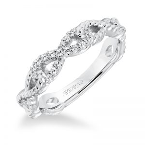 ArtCarved Diamond Rope Infinity Anniversary Band in 14K White Gold  - 33-V9156W